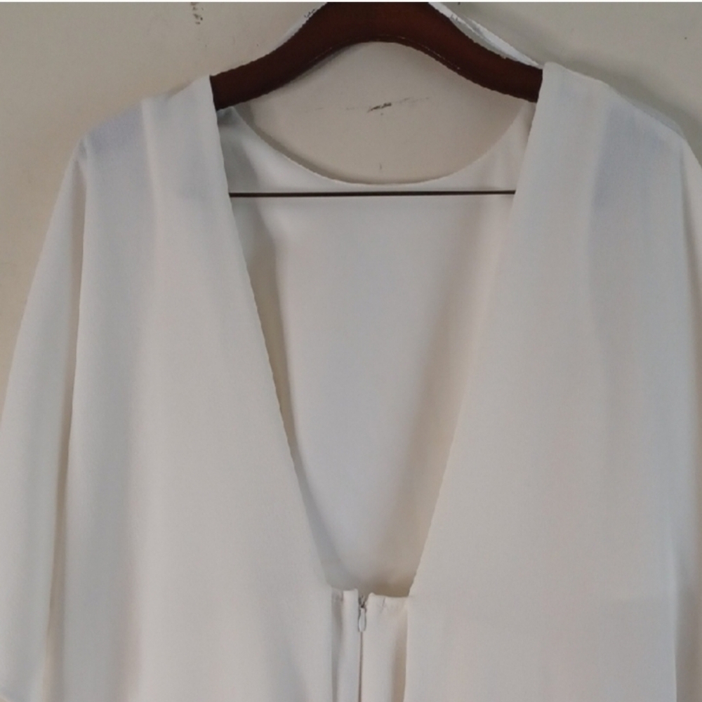Lulu's White Cape Overlay Sheath Dress - Picture 4 of 14